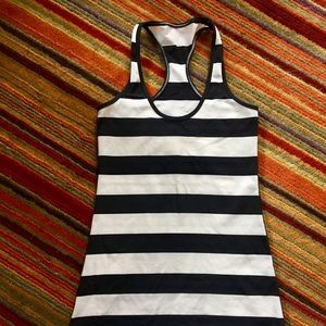 Lululemon Black & White Striped Tank